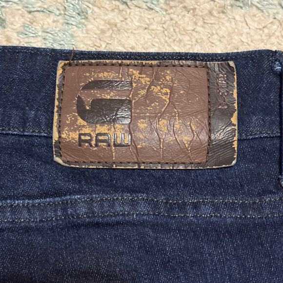 G Star Raw 3301 Deconstructed Slim Straight Jeans Size 36x32 Dark Wash - Picture 5 of 6